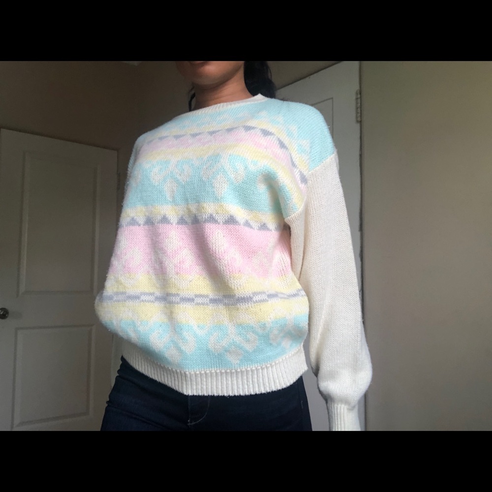 Pastel and Cream Sweater